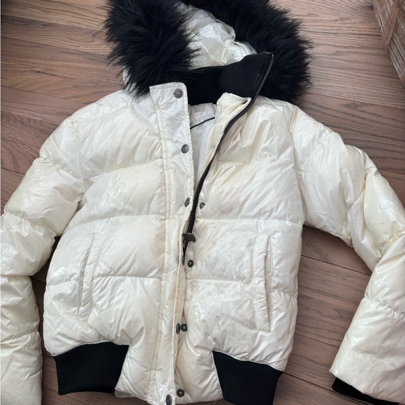 Appaman Cream Puffer Jacket with Black Fur Hood